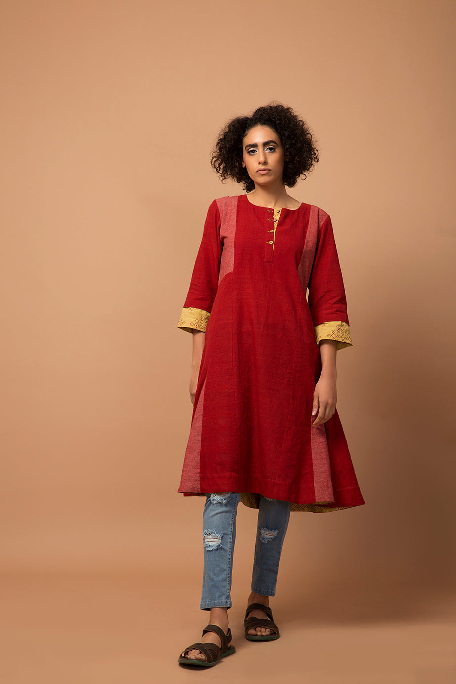 Maroon stripe kurta/dress