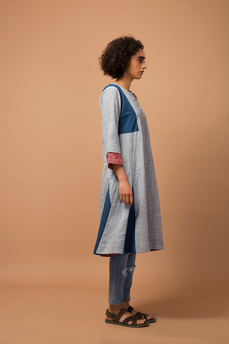 Indigo stripe kurta/dress