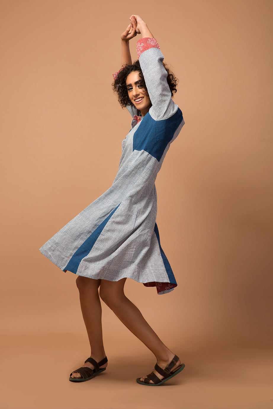 Indigo stripe kurta/dress