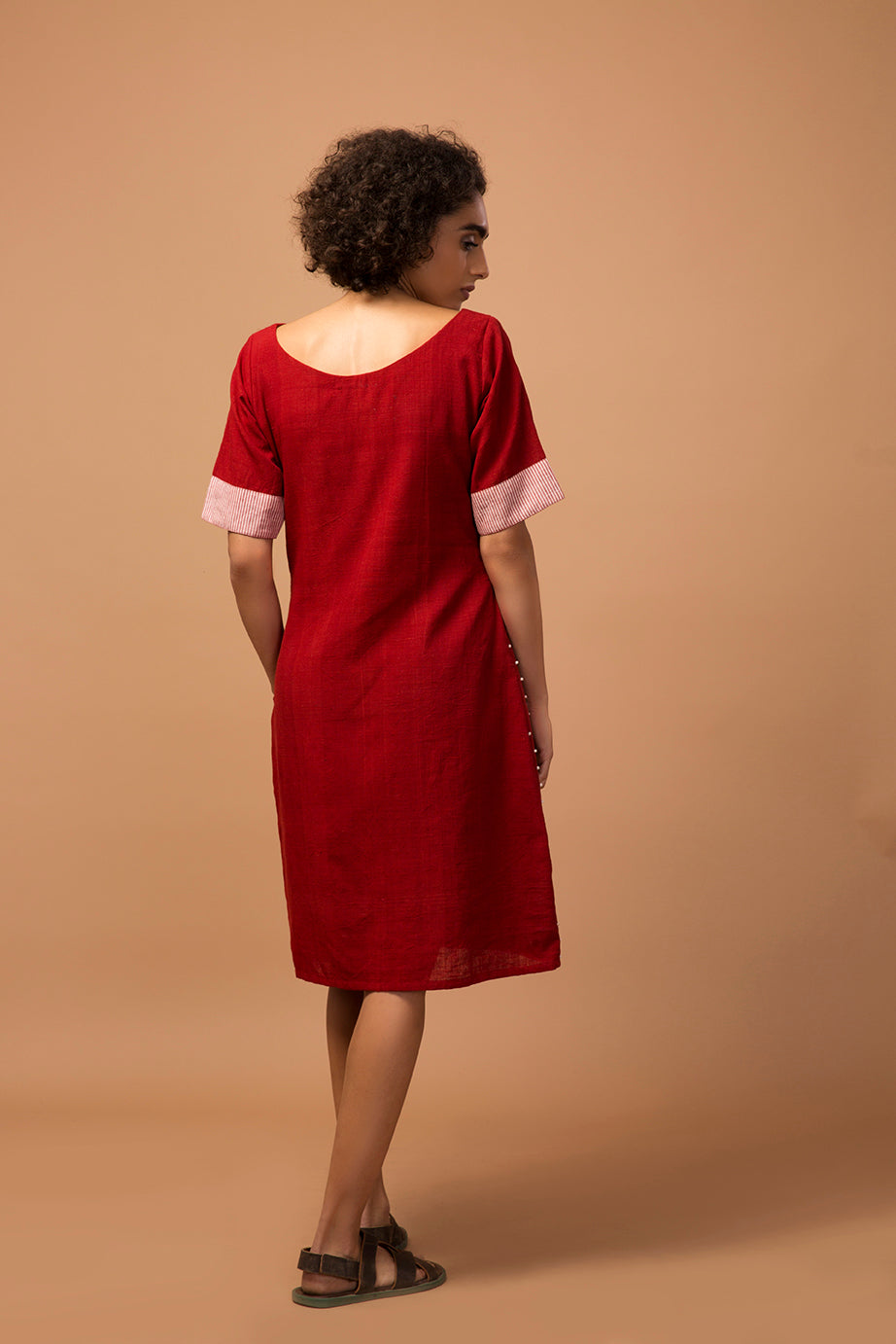 Maroon french knot dress