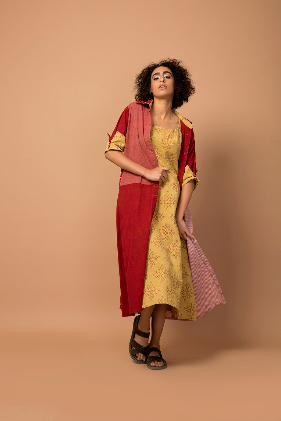 Red patch dress/jacket