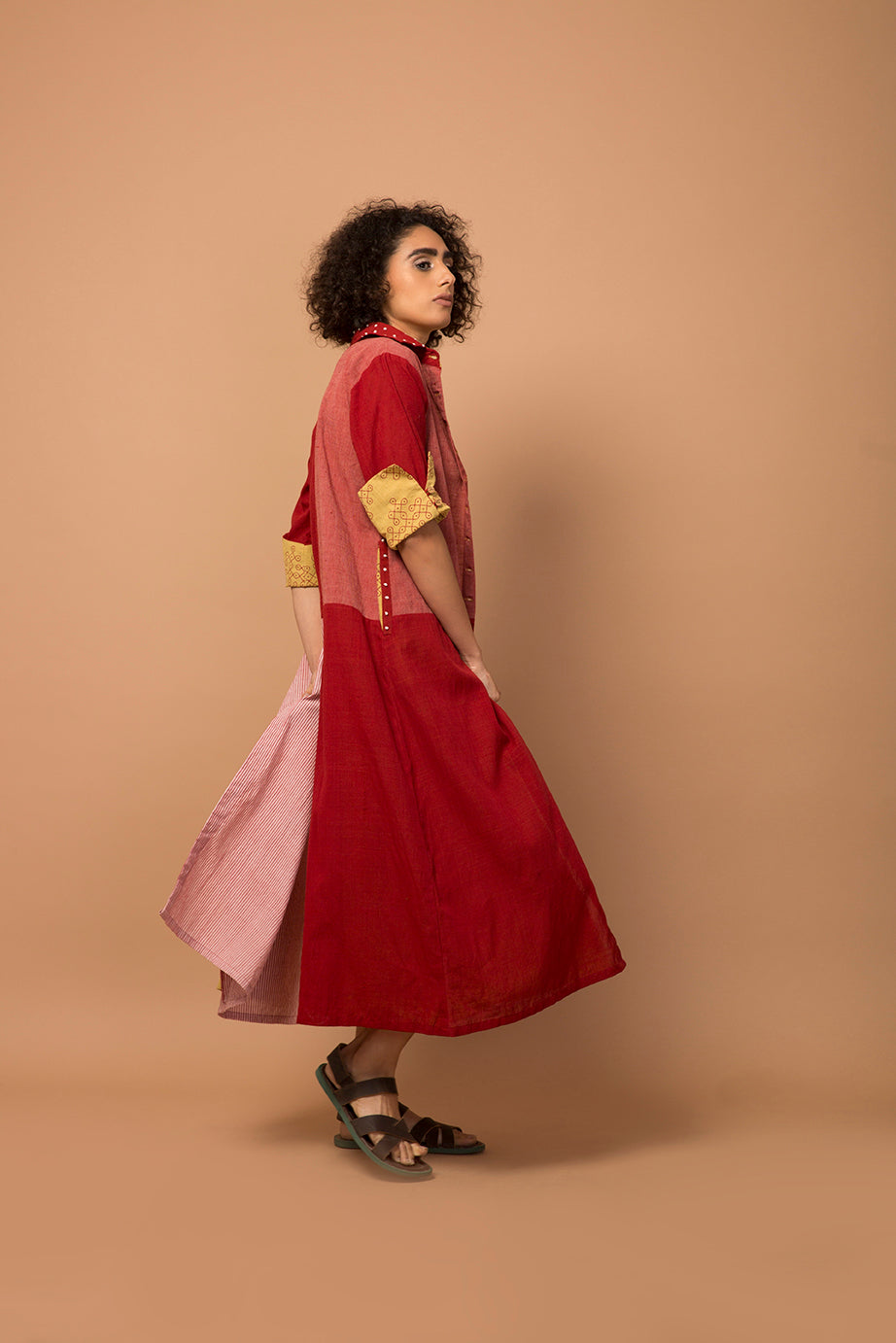 Red patch dress/jacket