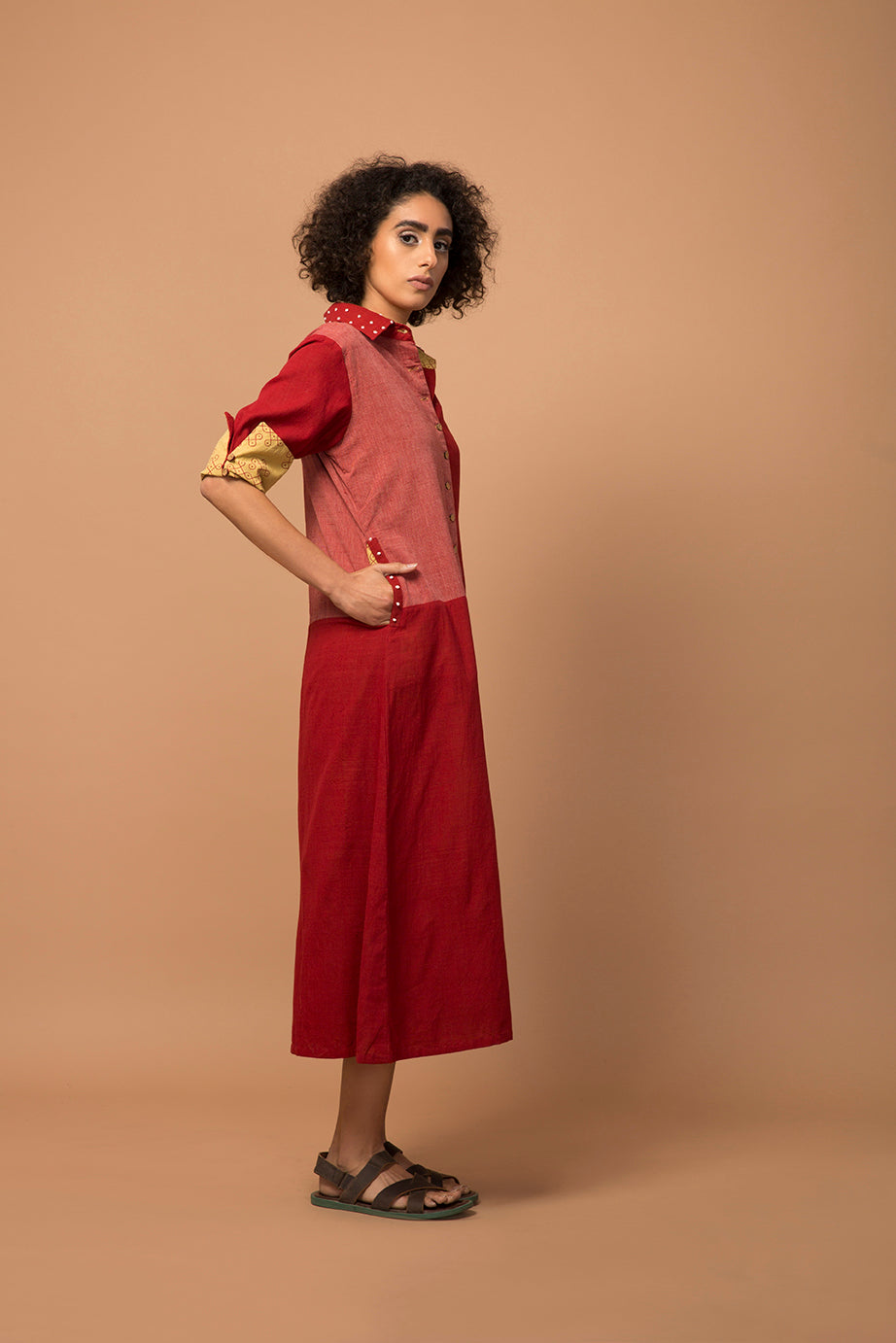 Red patch dress/jacket