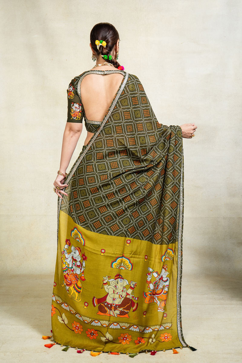 Anugraha green lehenga set (SET OF 3)