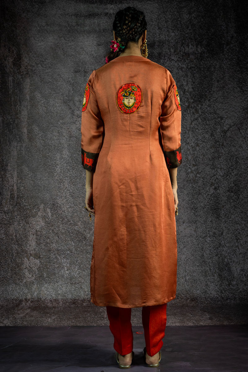 GOVARDHAN METALLIC SUNSET KURTA + SALWAR (SET OF 2)