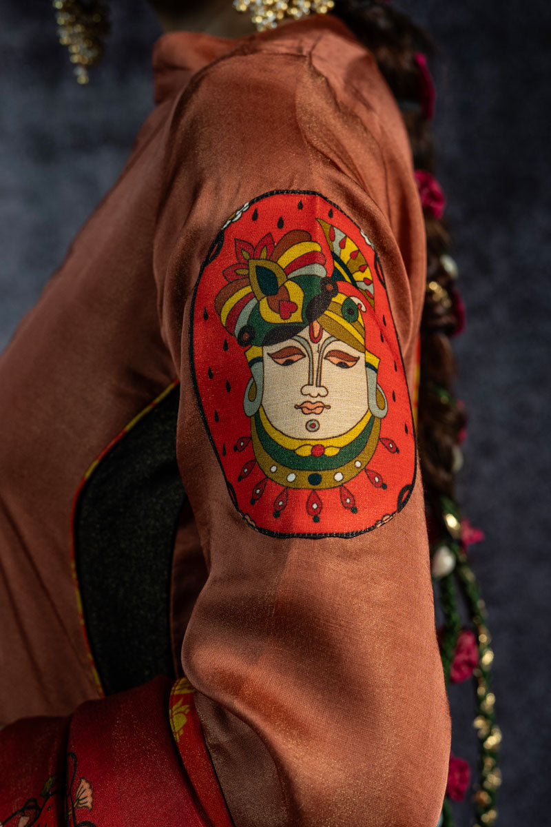 GOVARDHAN METALLIC SUNSET KURTA + SALWAR + DUPATTA (SET OF 3)