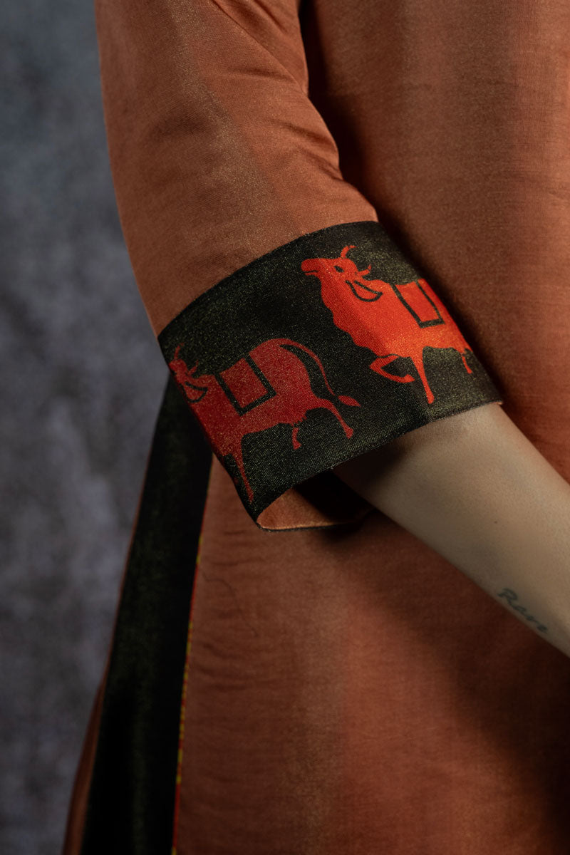 GOVARDHAN METALLIC SUNSET KURTA + SALWAR + DUPATTA (SET OF 3)