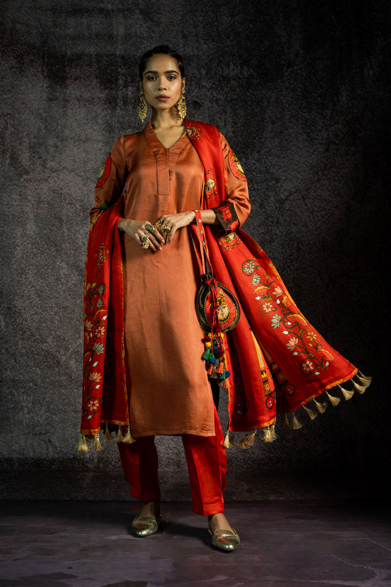 GOVARDHAN METALLIC SUNSET DUPATTA