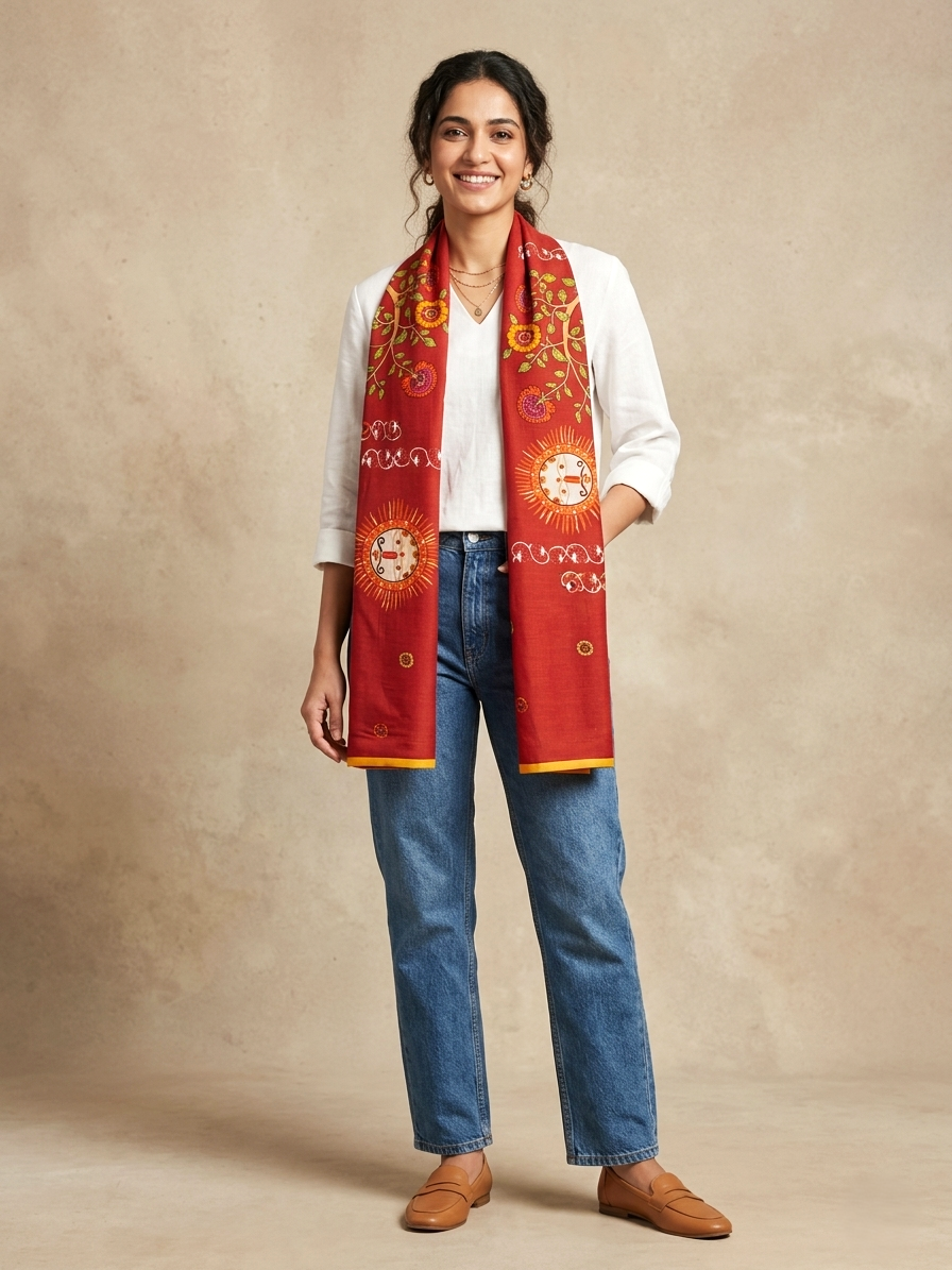 Vana Mriga rust unisex stole