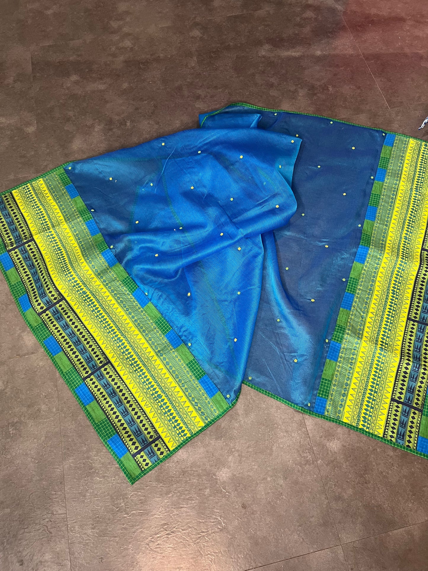 Blue kota embroidered dupatta