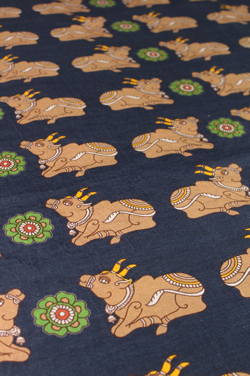Indigo Cow Fabric