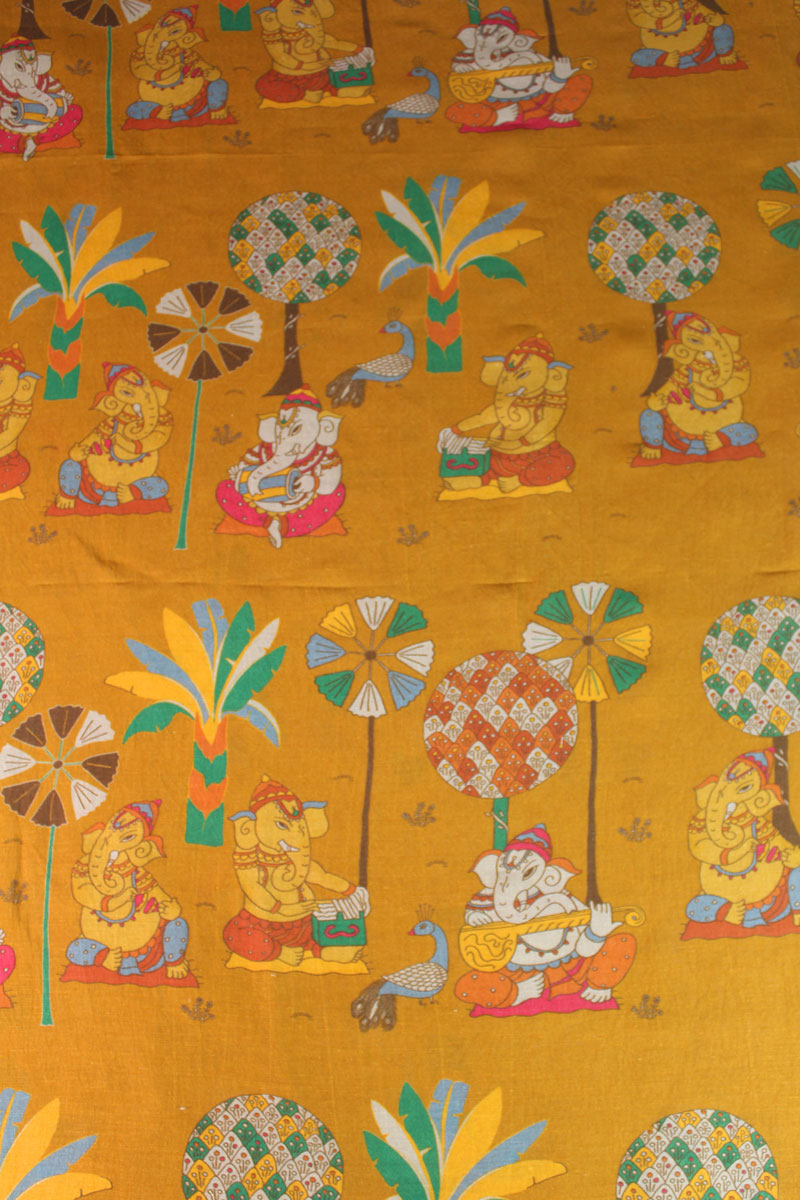 Ganesh playing music fabric