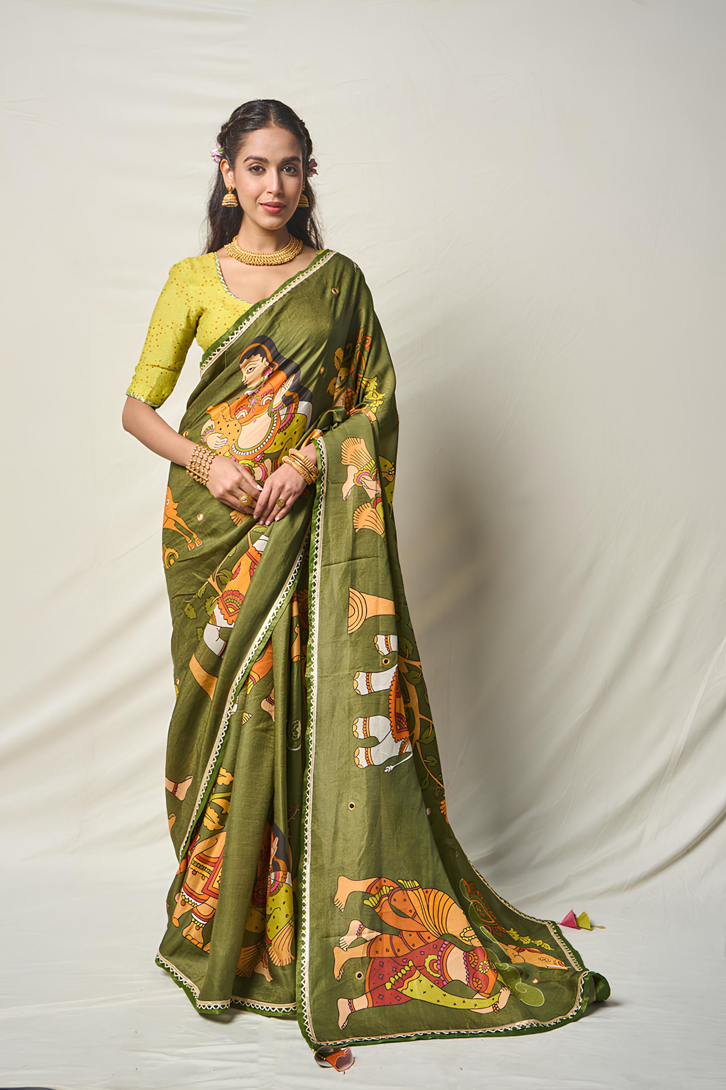 KÄNTARA GREEN SAREE