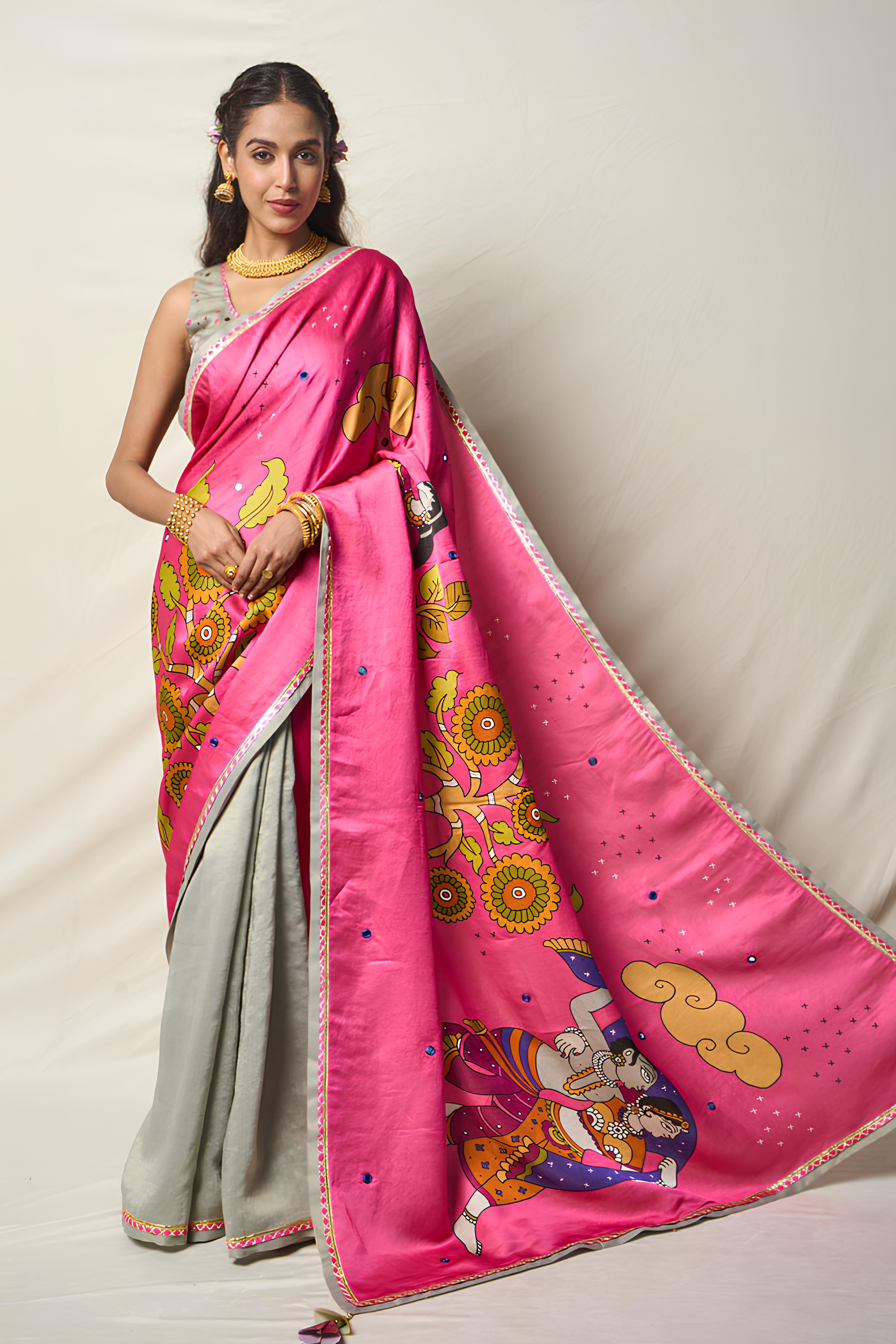 MANGALVANA PINK SAREE