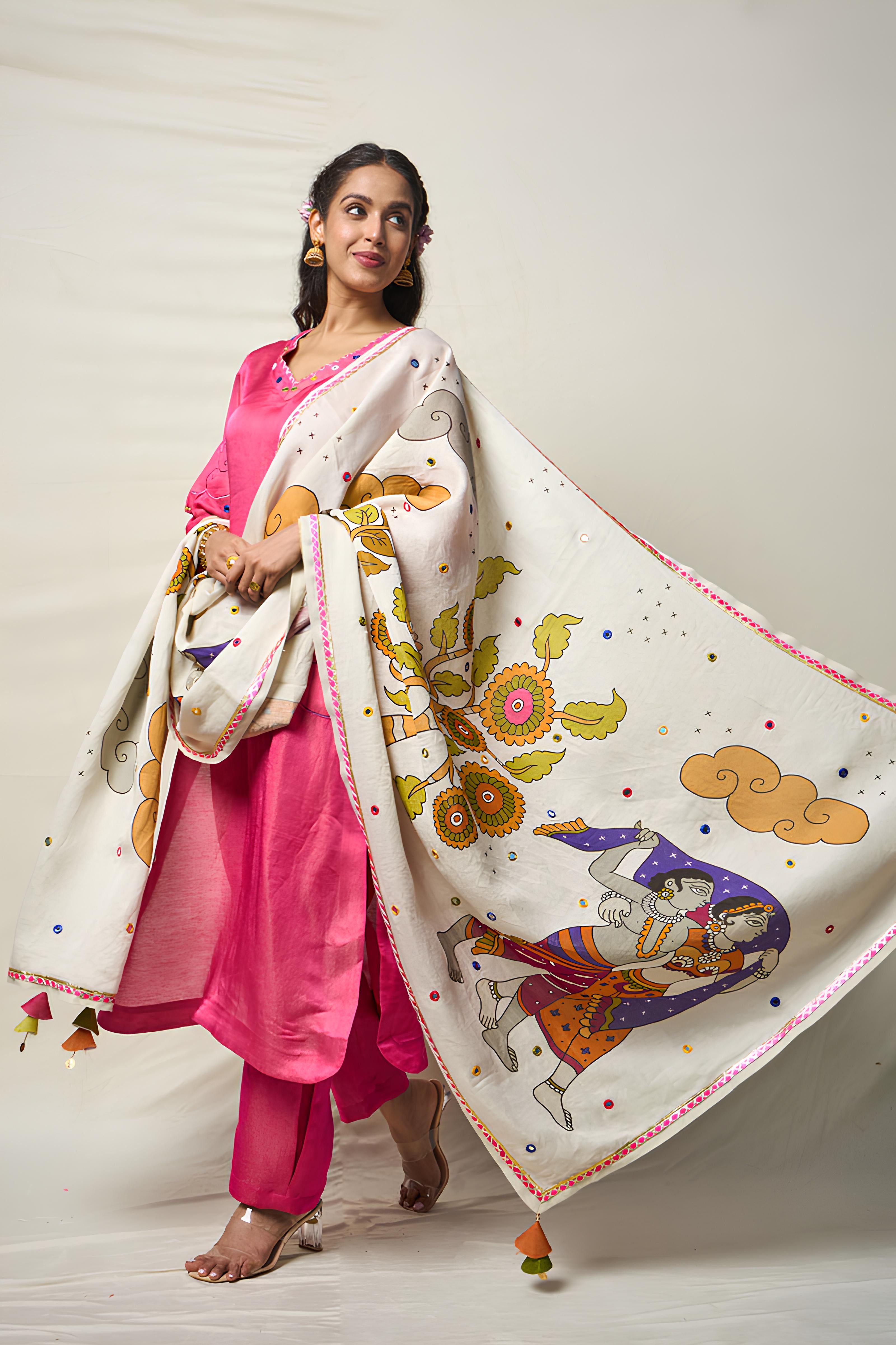 MEGHDOOT WHITE DUPATTA