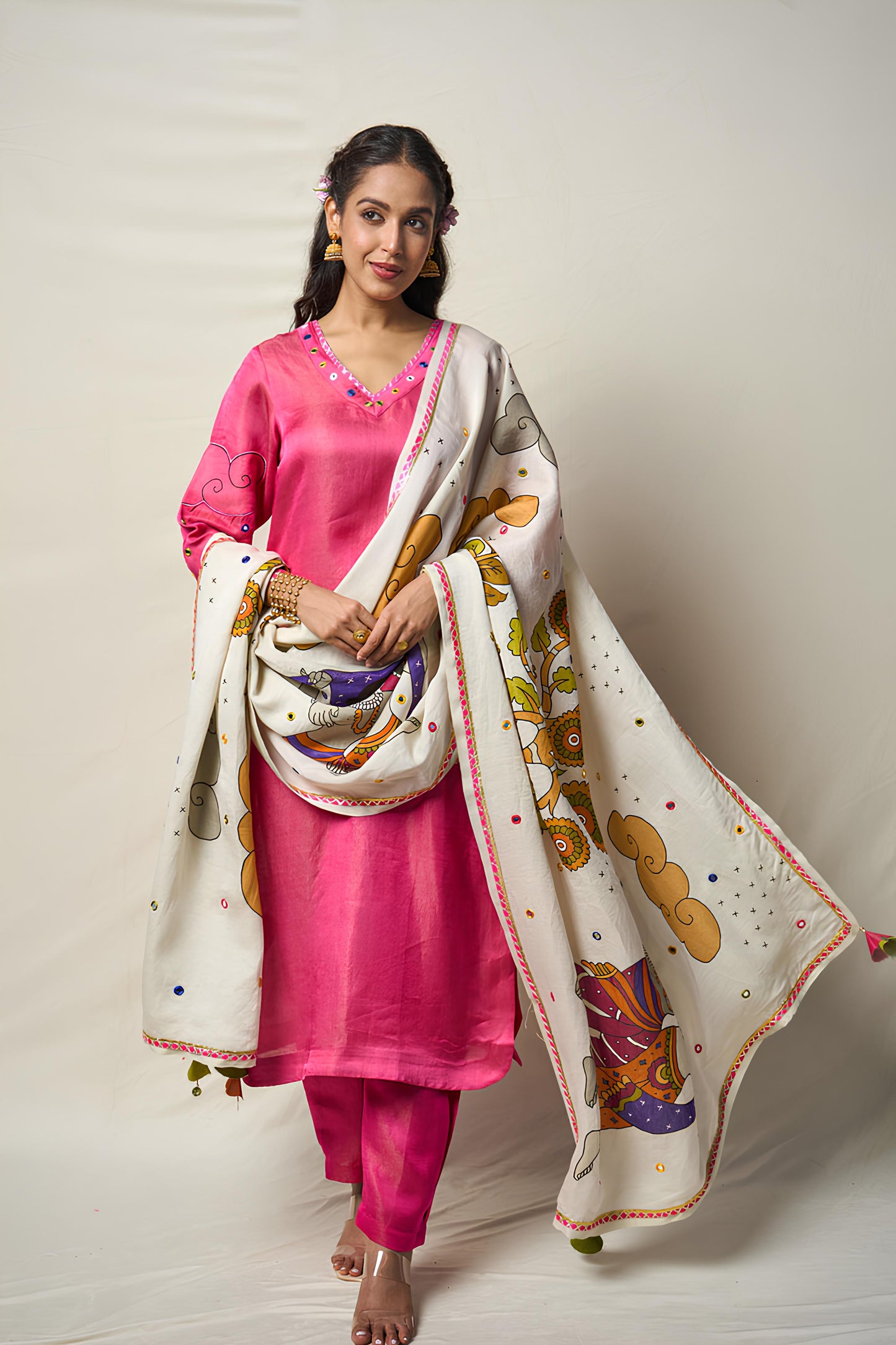 MEGHDOOT PINK KURTA + SALWAR ( SET OF 2)