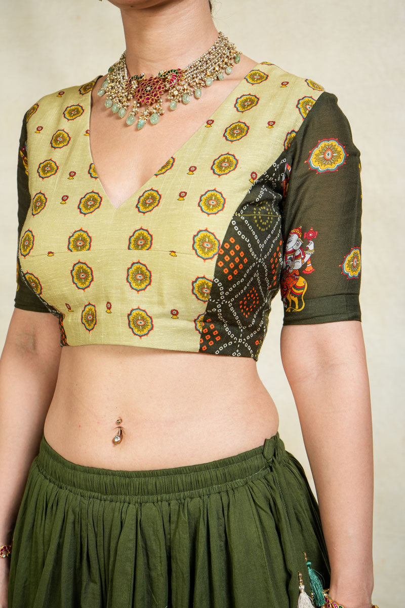 MITHU-GAJANAN GREEN EMBROIDERED SAREE