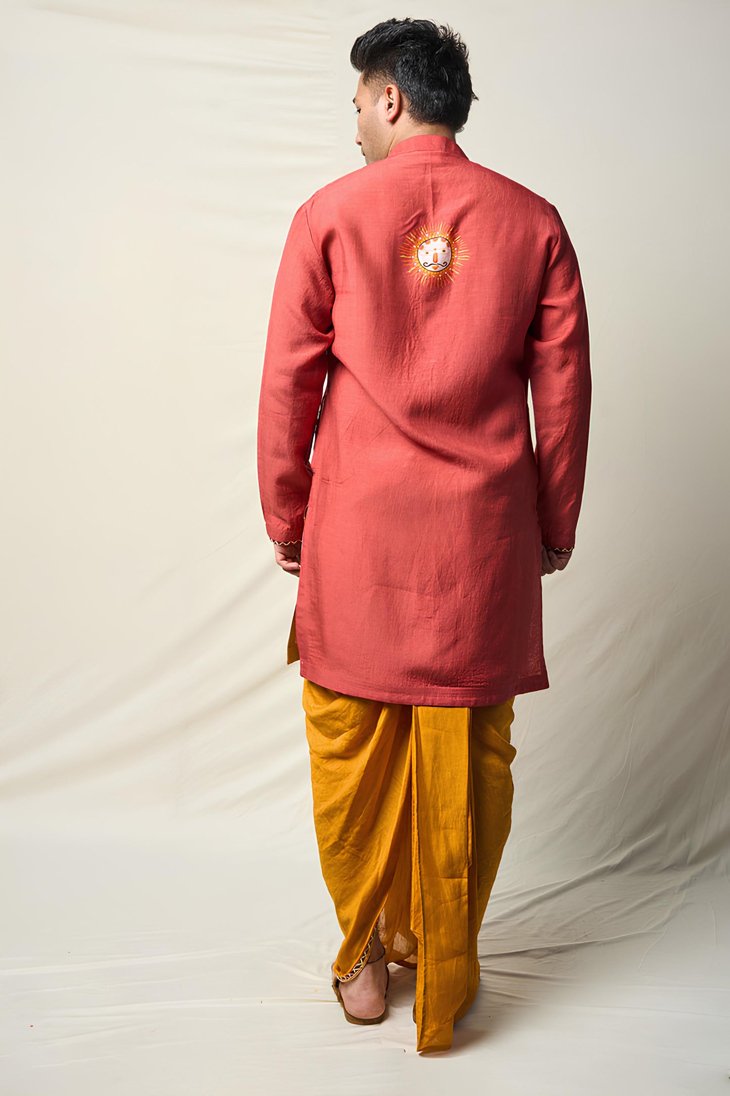 MRIGA GATI RUST SET OF 2 ( KURTA + DHOTI)