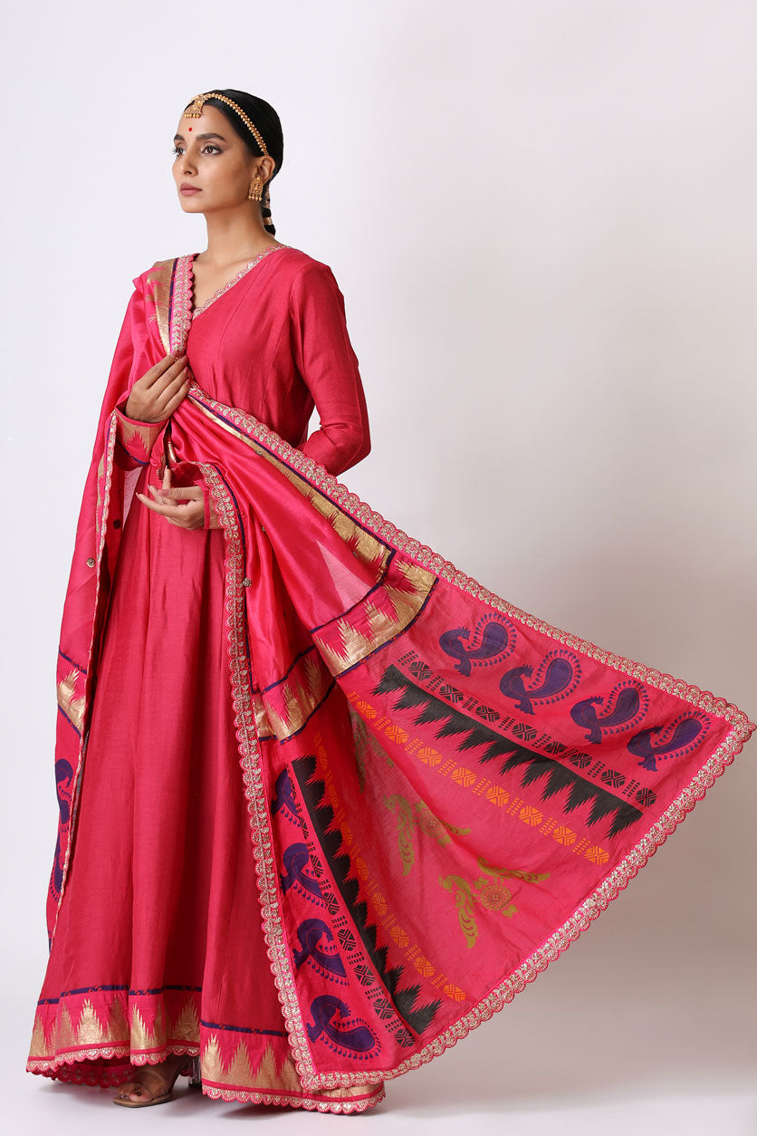 PRANAY PINK ANARKALI SET (set of 2)