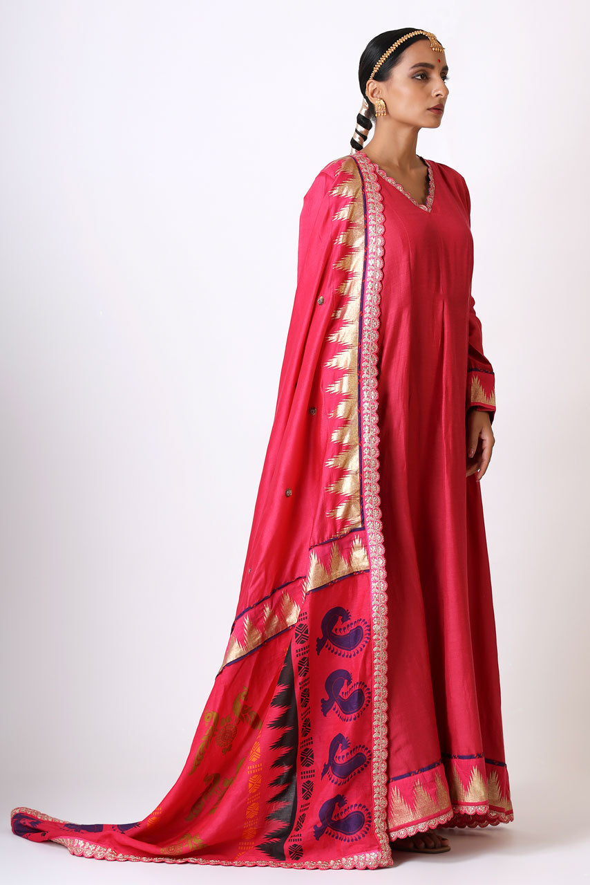 PRANAY PINK ANARKALI SET (set of 2)