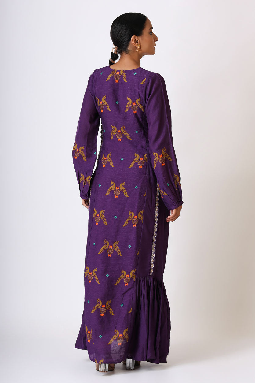 PRATEETI PLEATED PURPLE DRESS