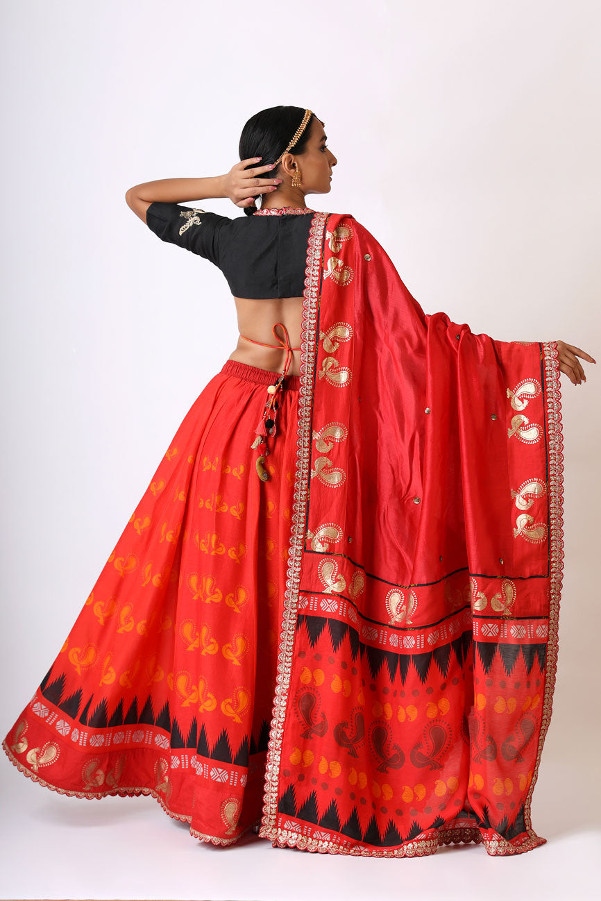 PREM RED LEHENGA ( SET OF 3)
