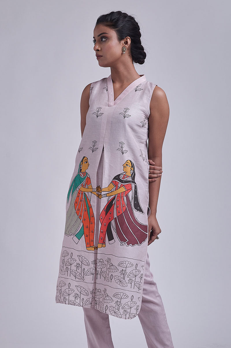 Phugadi rose-pink kurta + pant set