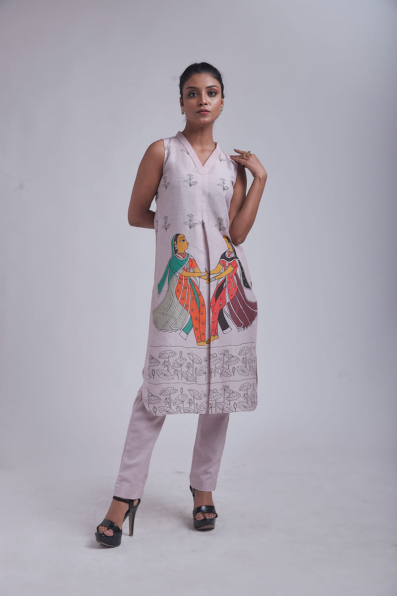 Phugadi rose-pink kurta + pant set