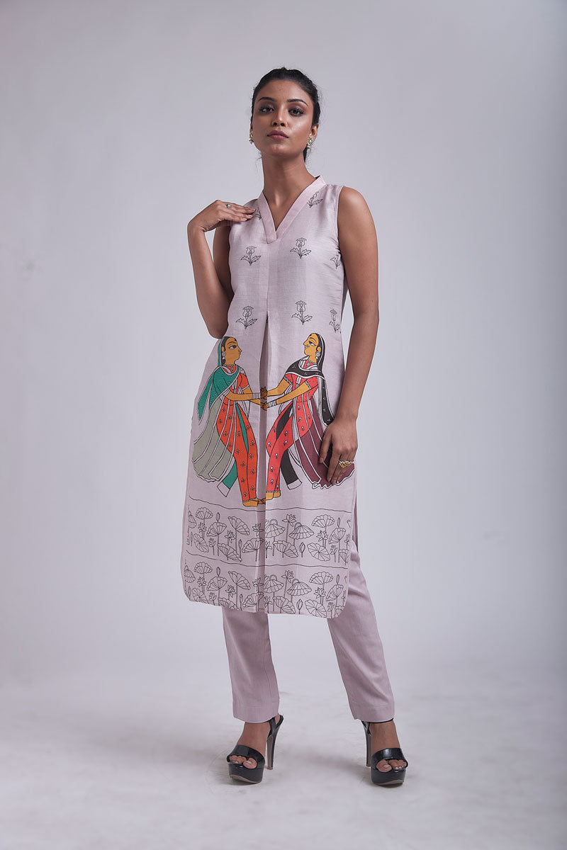 Phugadi rose-pink kurta + pant set