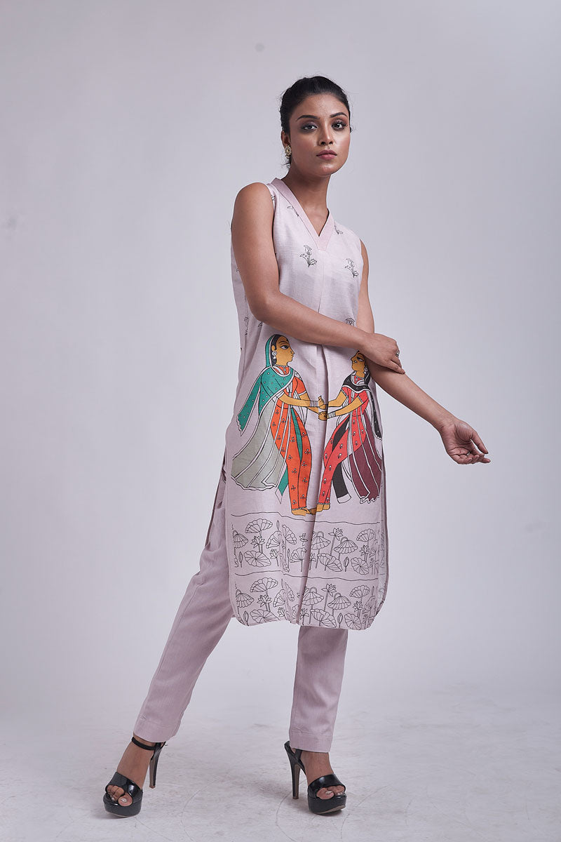 Phugadi rose-pink kurta + pant set