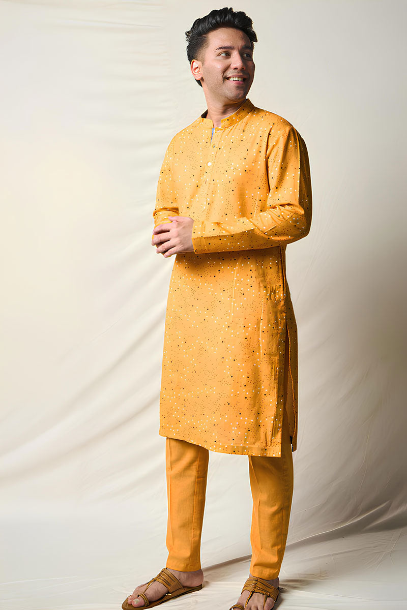 SUKH VANA BINDU YELLOW (set of 2 kurta + pant ) MAN