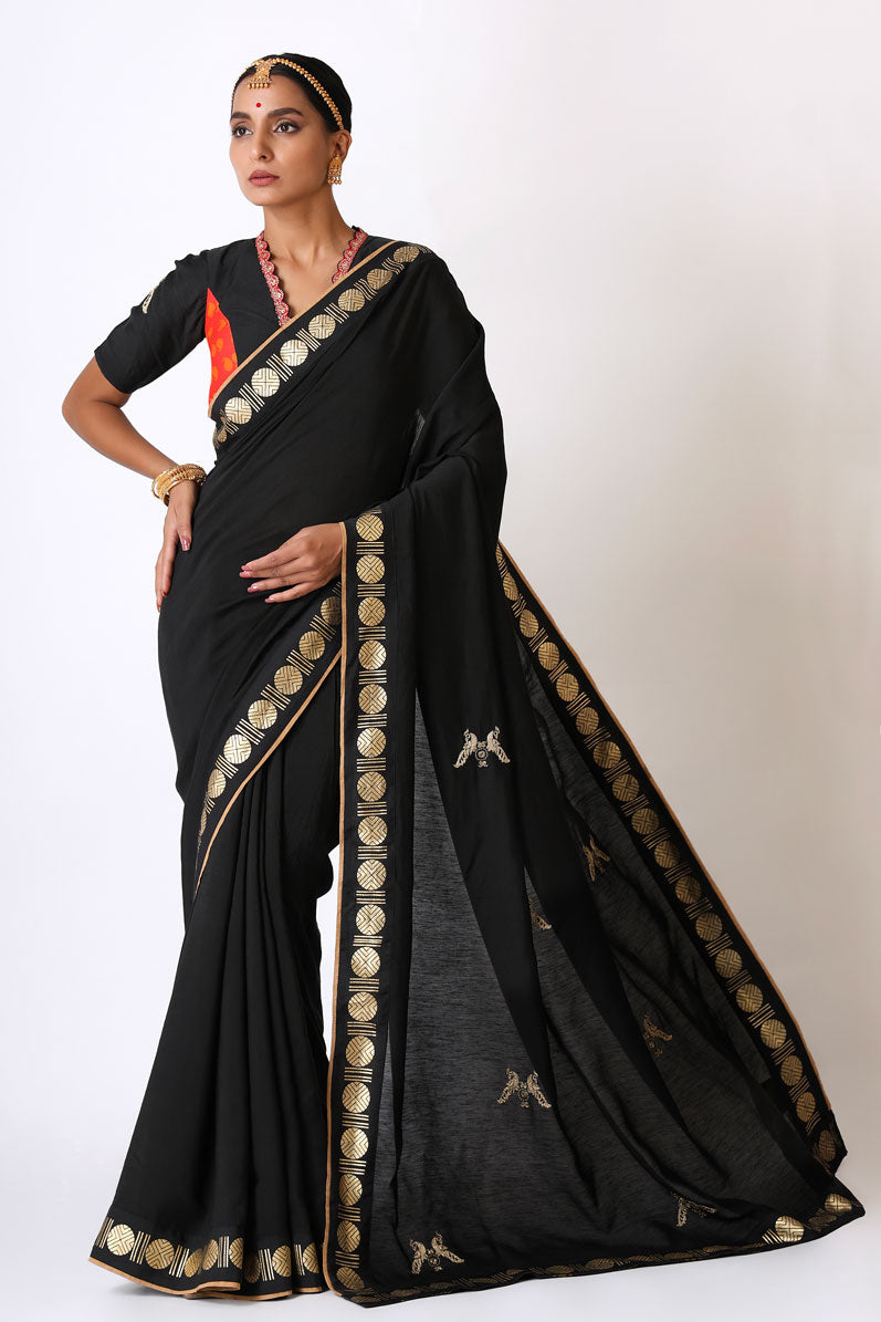 SANGHARSH MAYIL EMBROIDERED SAREE