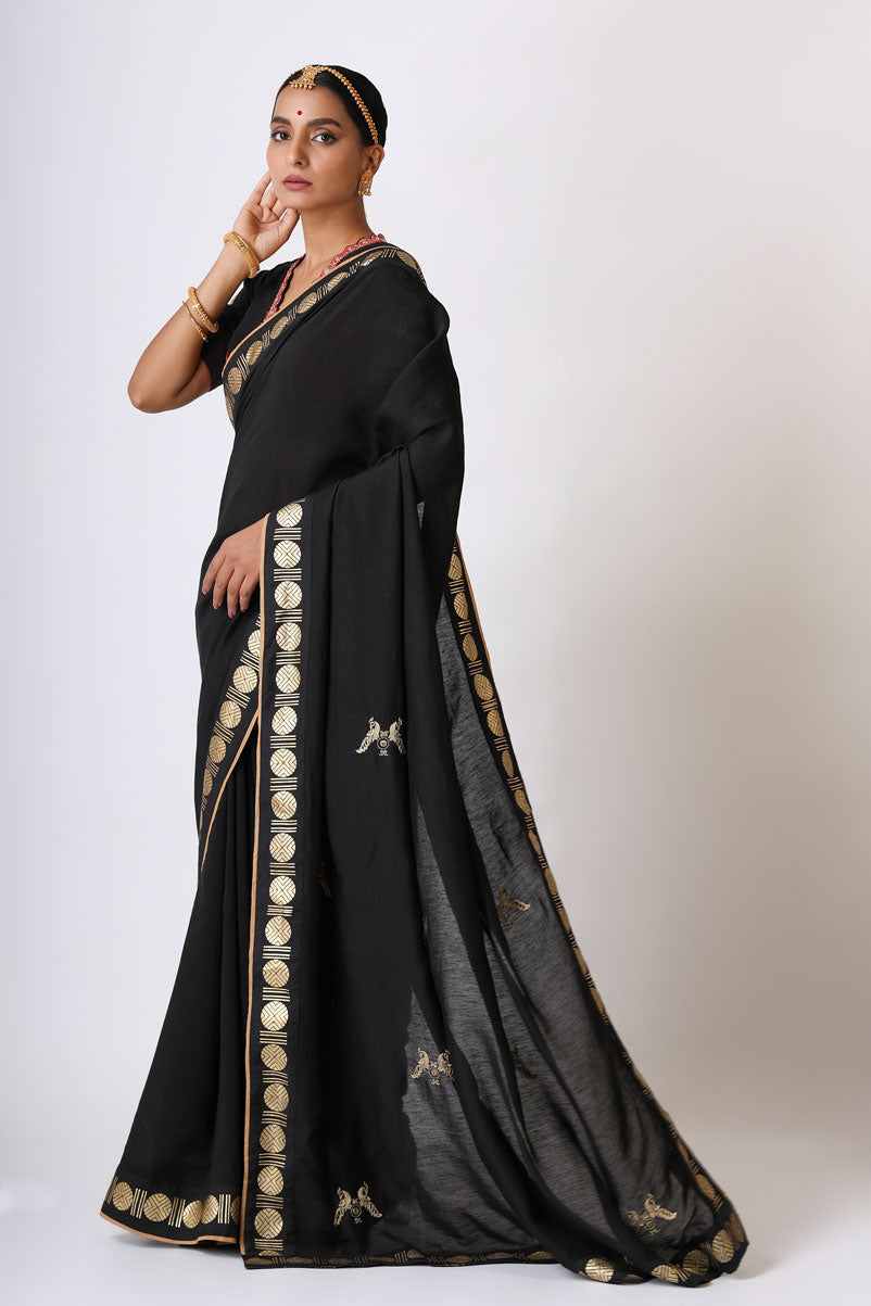 SANGHARSH MAYIL EMBROIDERED SAREE
