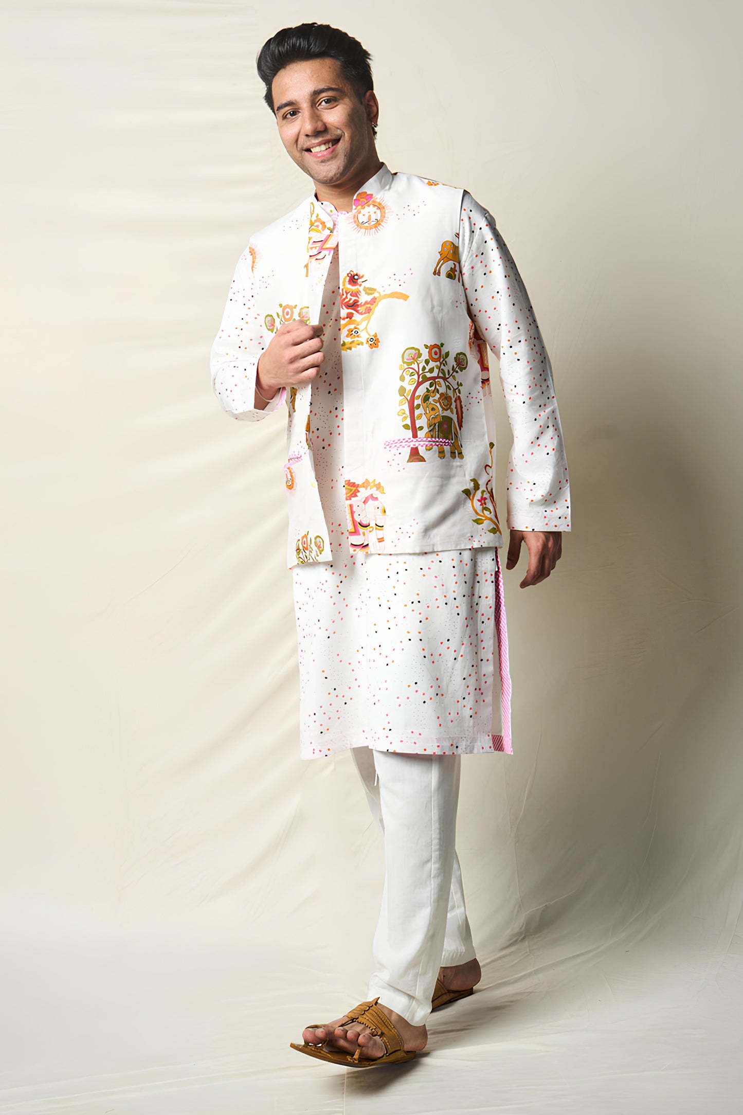 SUKH VANA SET OF 3 ( KURTA +PANT+ jACKET ) MAN