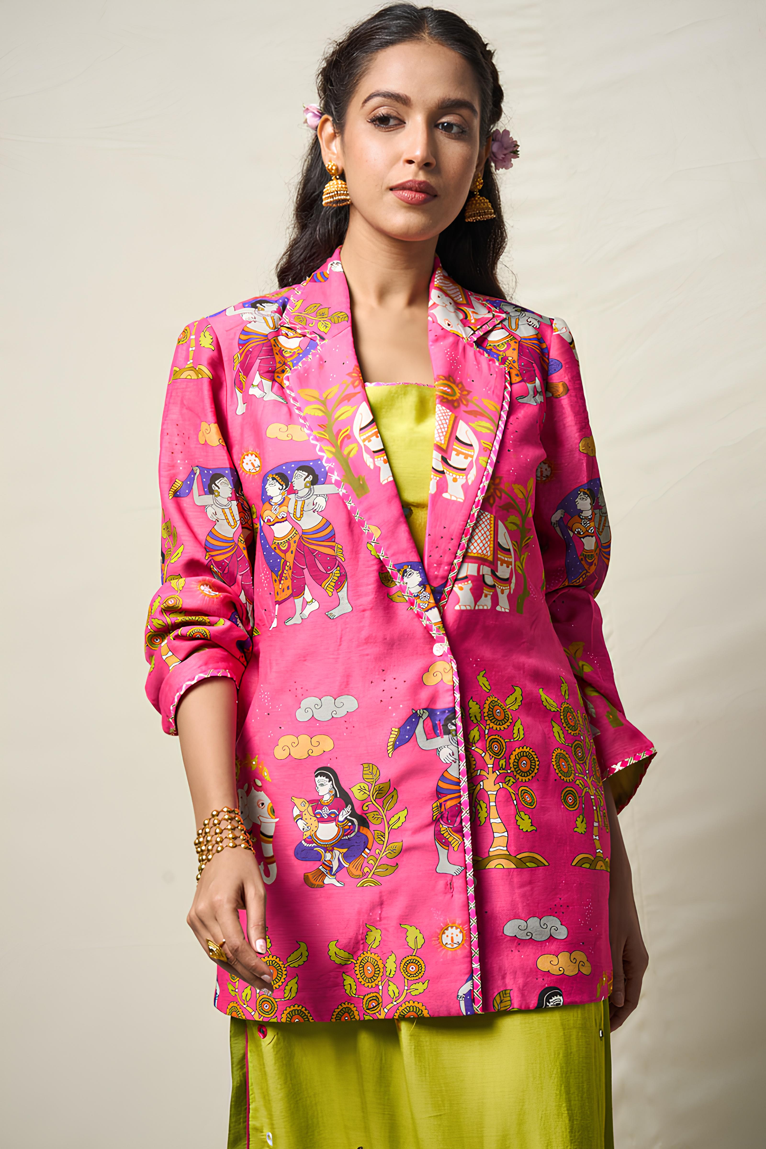 SUKH VANA PINK JACKET + DRESS (SET OF 2)
