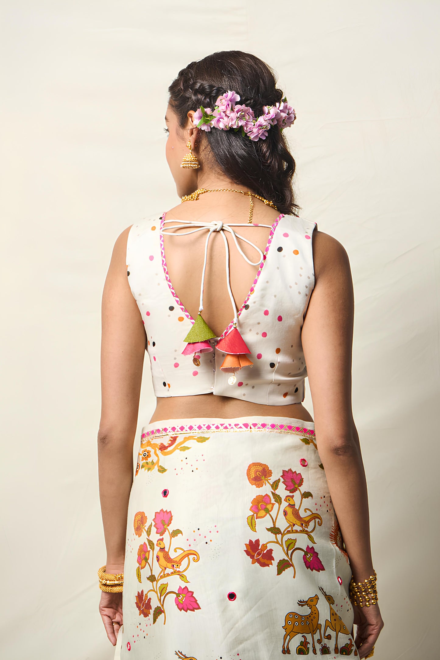 SUKH VANA WHITE SAREE