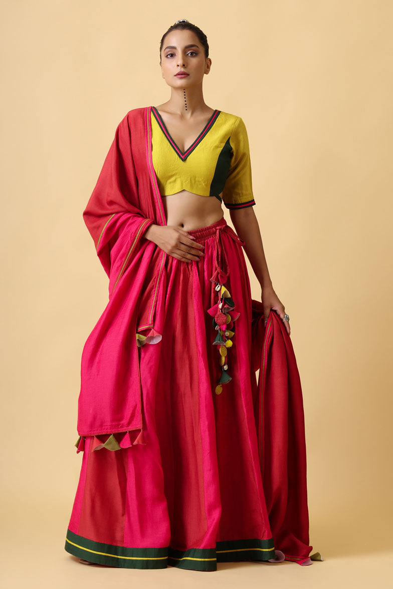 KSHITI TERRACOTTA LEHENGA (set of 3)