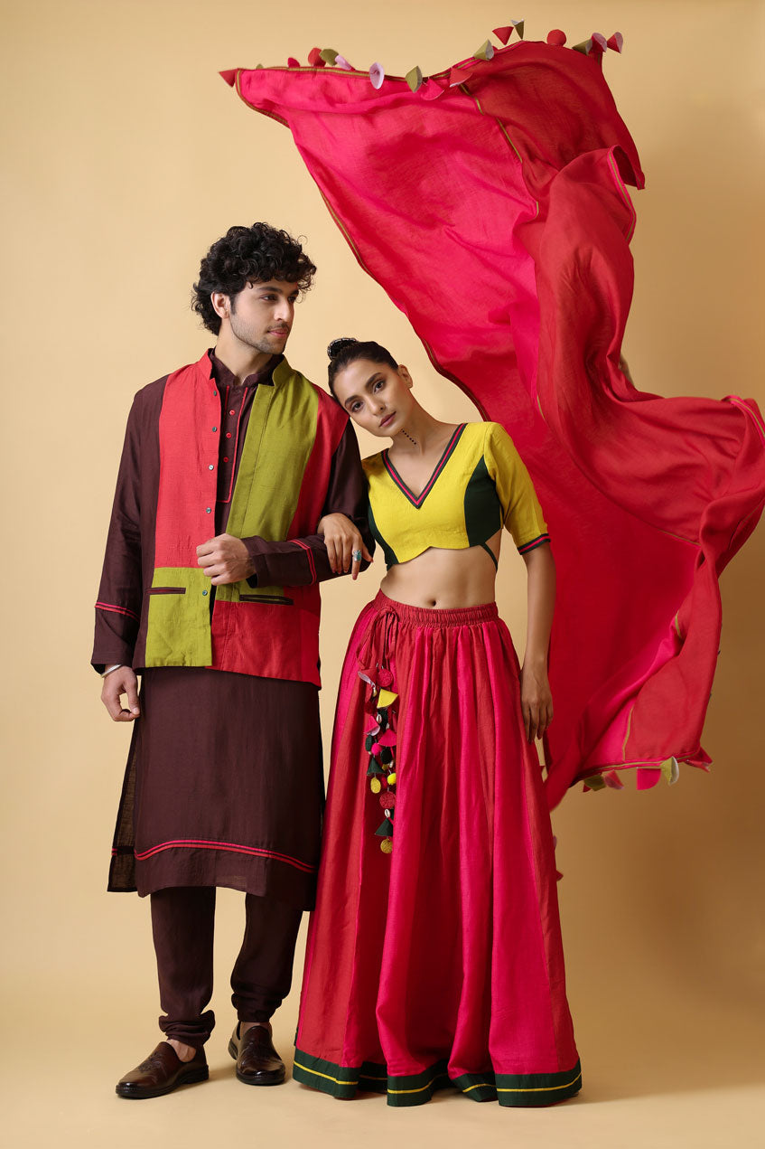 KSHITI TERRACOTTA LEHENGA (set of 3)