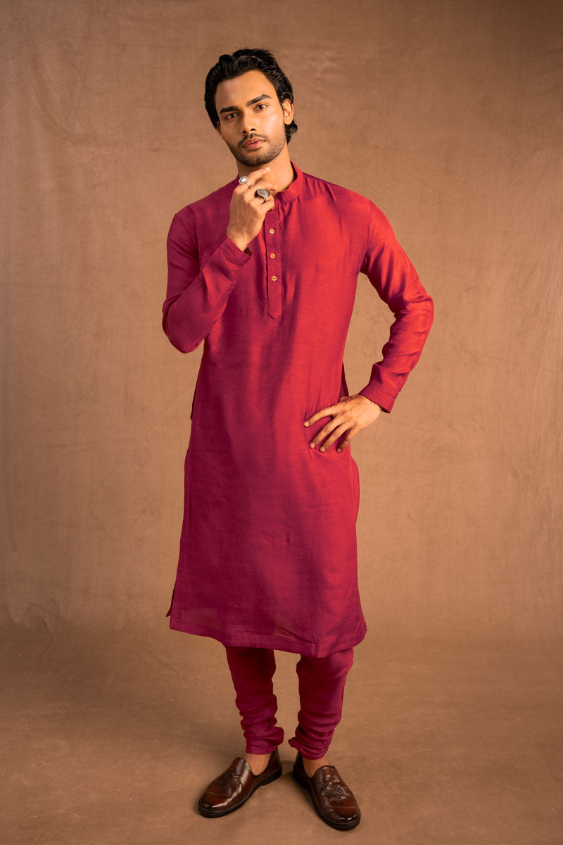 Trishula set of 3 Maroon ( kurta + churidar + jacket )