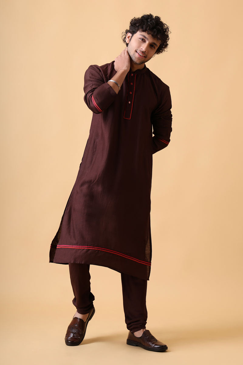 VARSHA CHESTNUT SET OF 3 ( kurta + churidar + jacket )