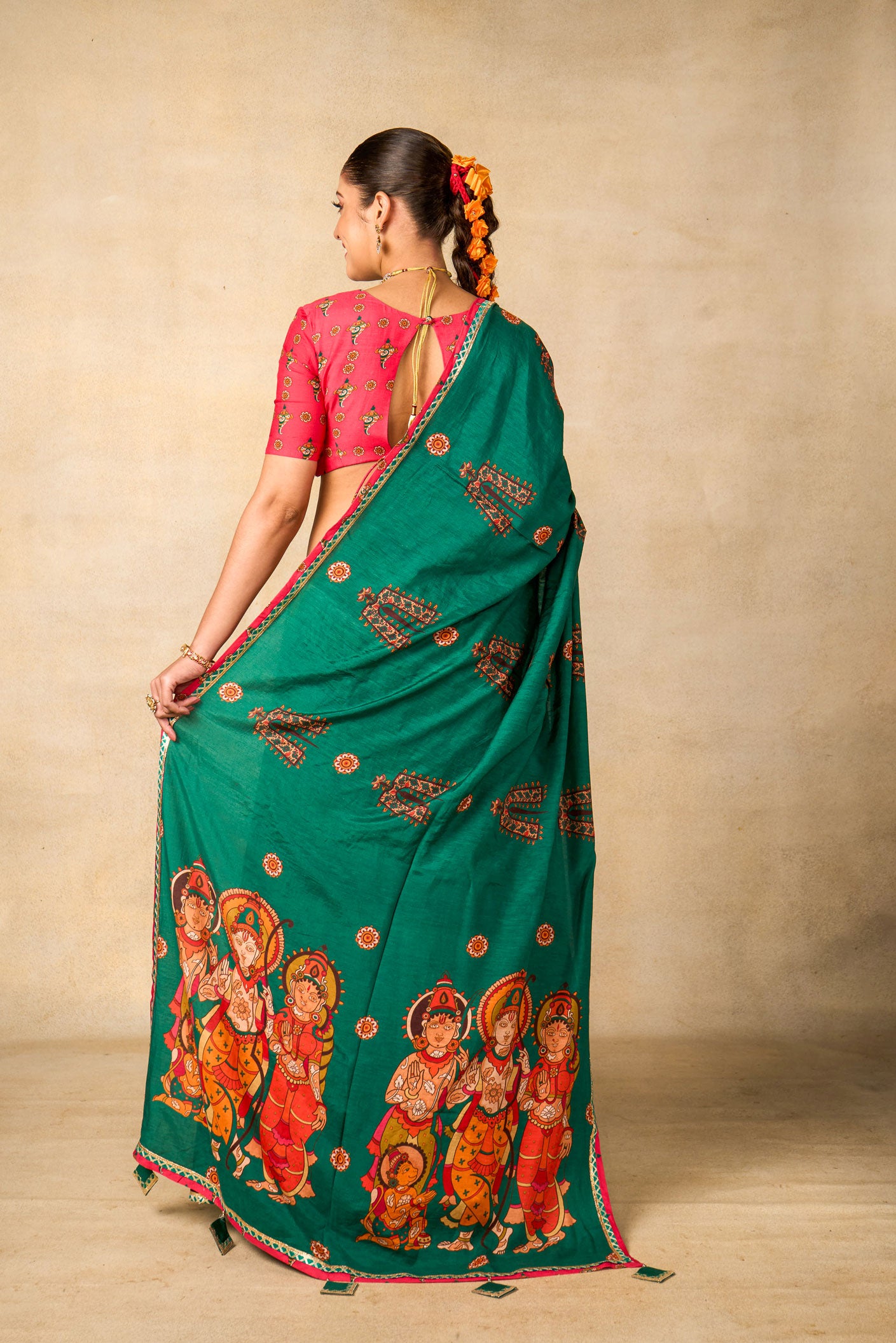 Ram Charit olive Lehenga set (SET OF 3)