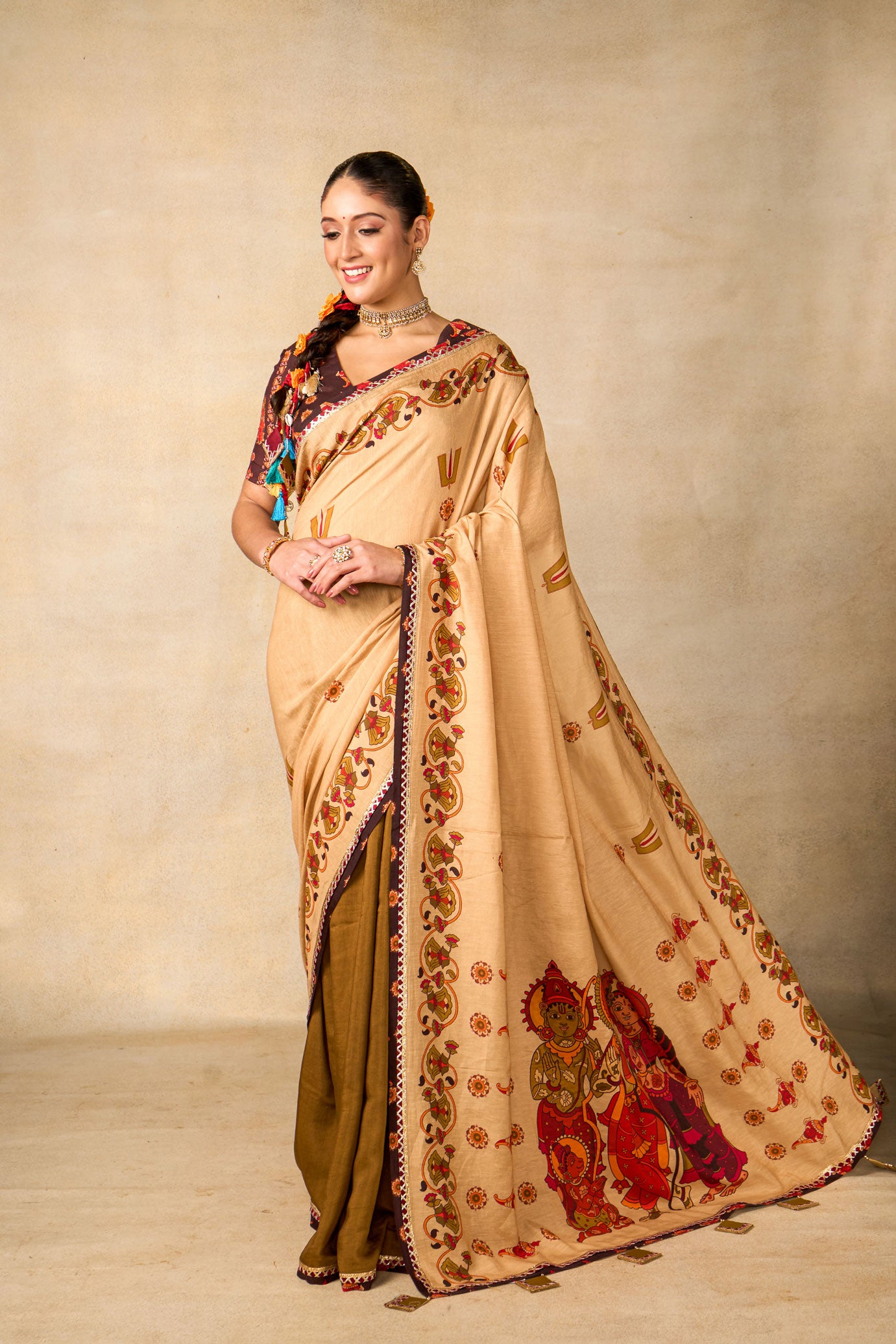 Sita Vanam cream Saree