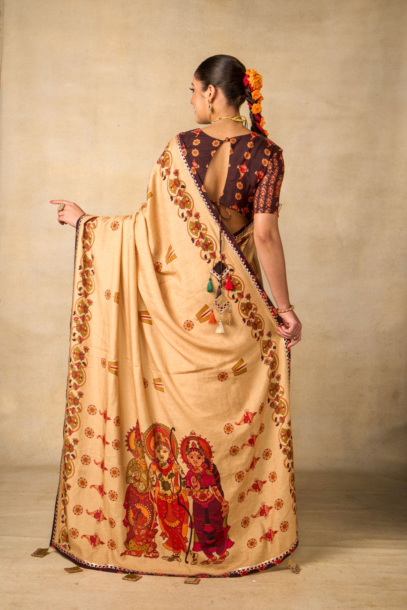 Sita Vanam cream Saree