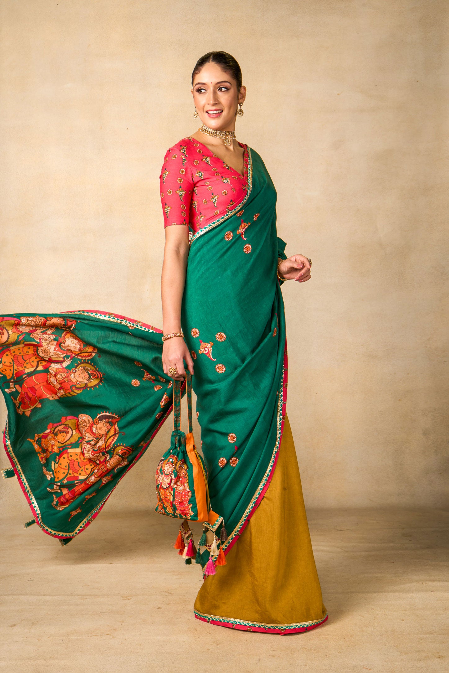 Sita Vanam teal Saree