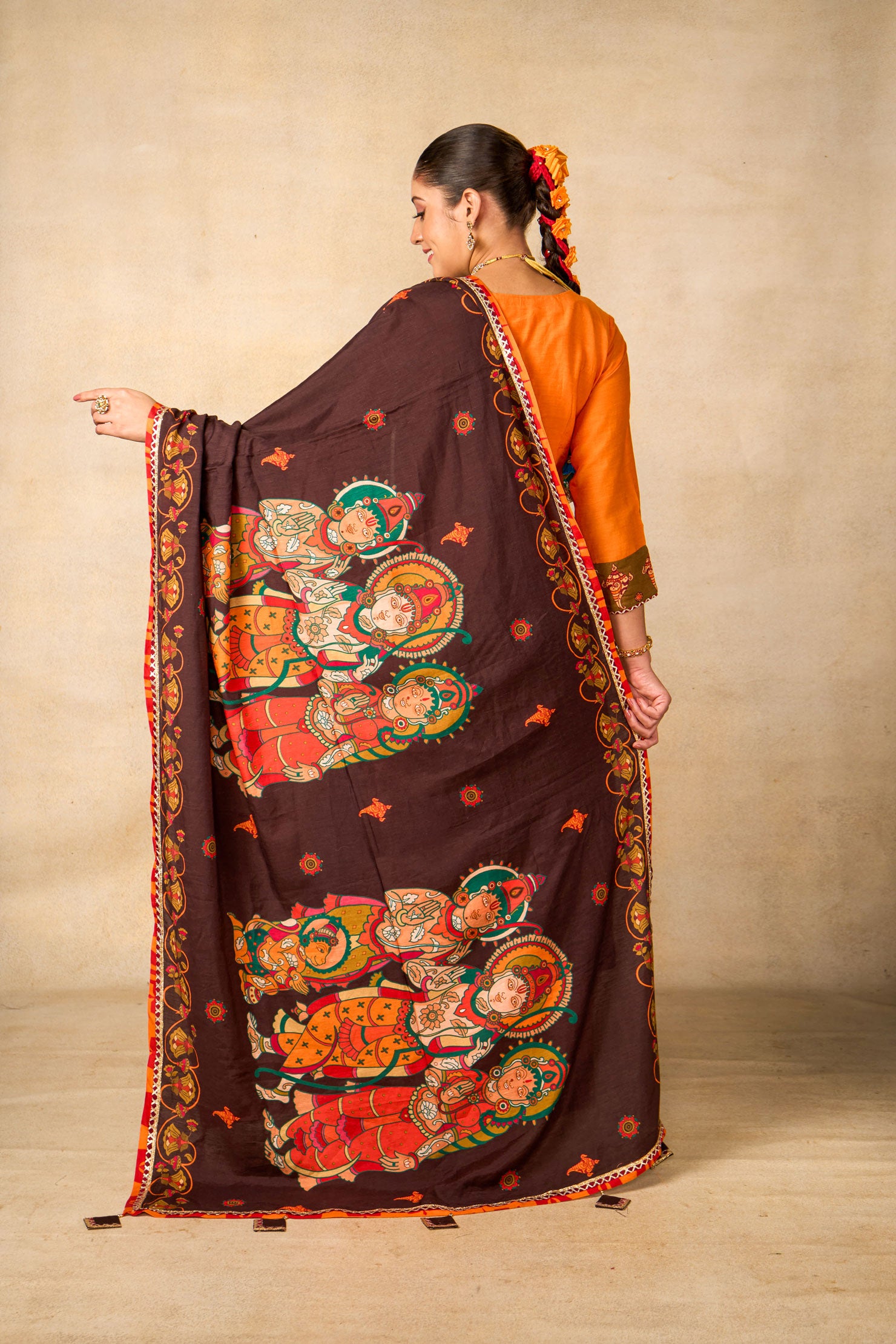 Sita Ram Anant coffee dupatta