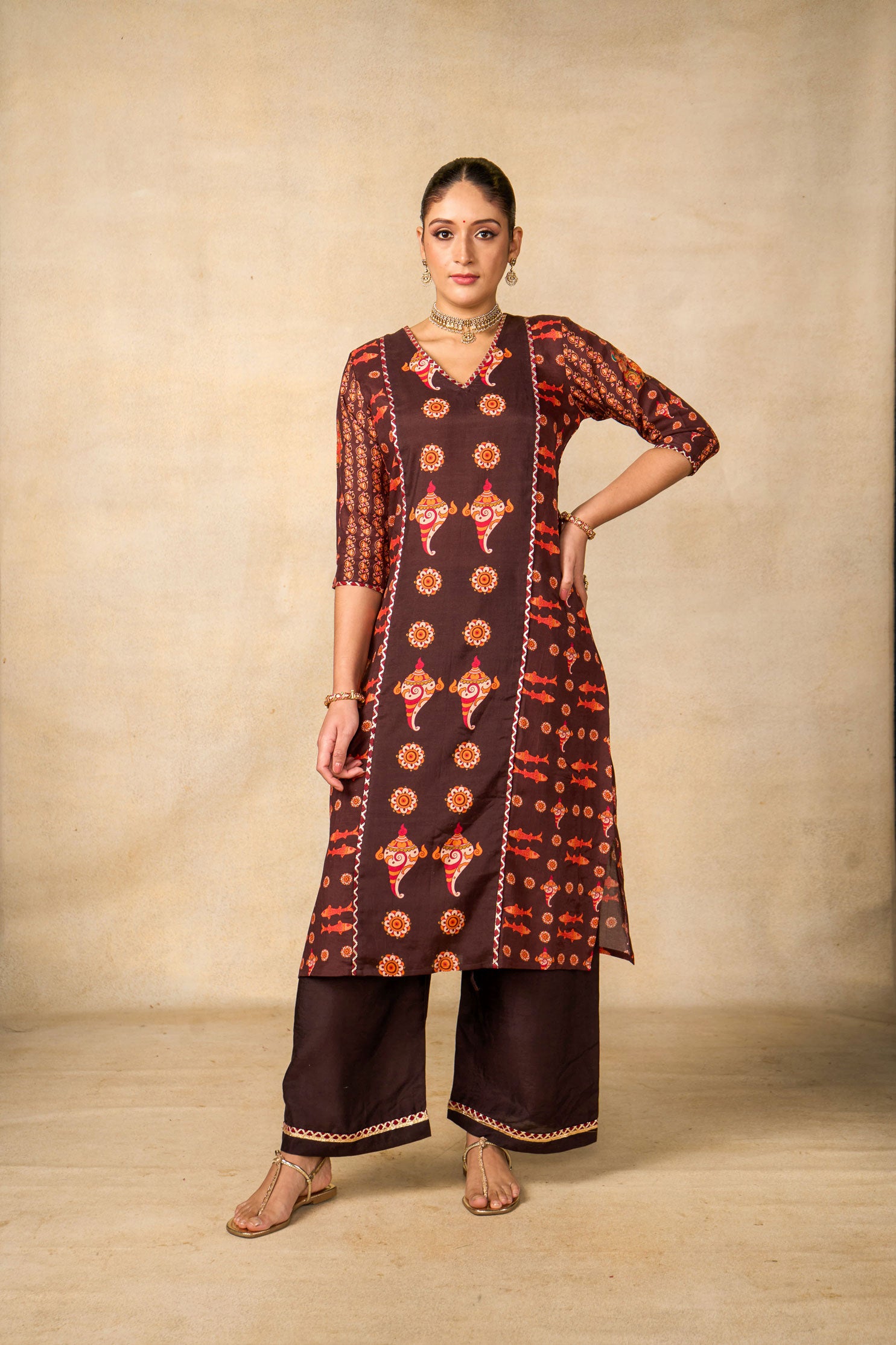 Samudra sutra coffee set of 2 ( kurta + palazzo )