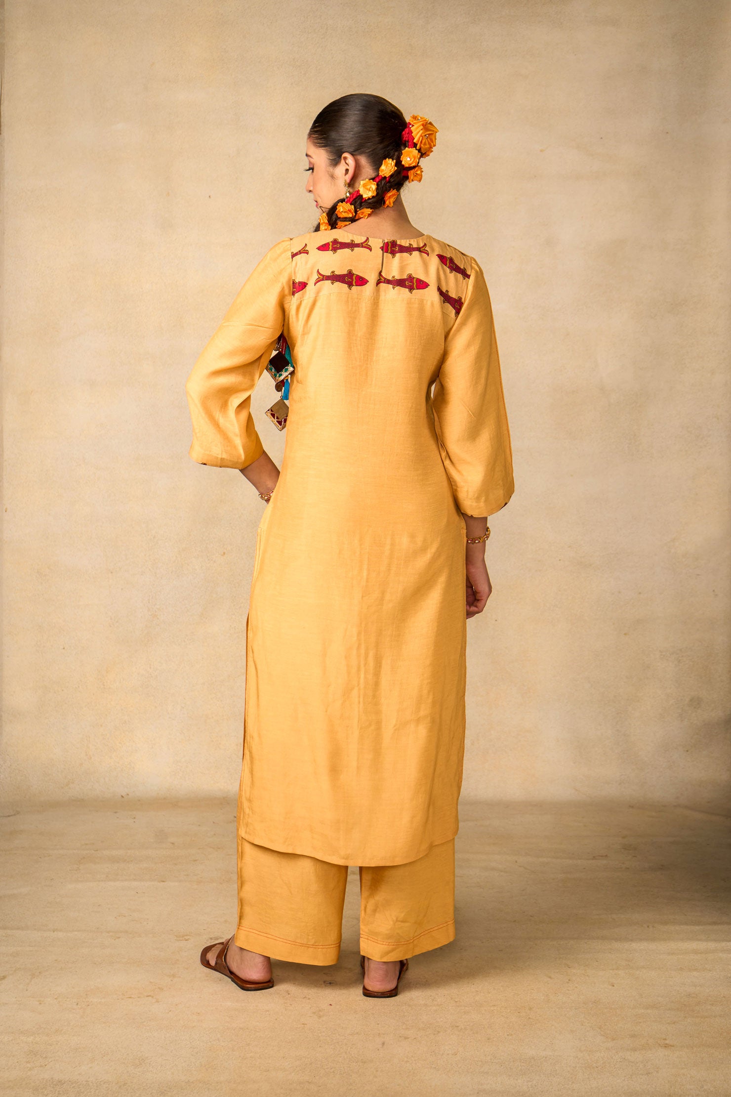 Matsya Tatva golden-cream co-ord set (set of 2)