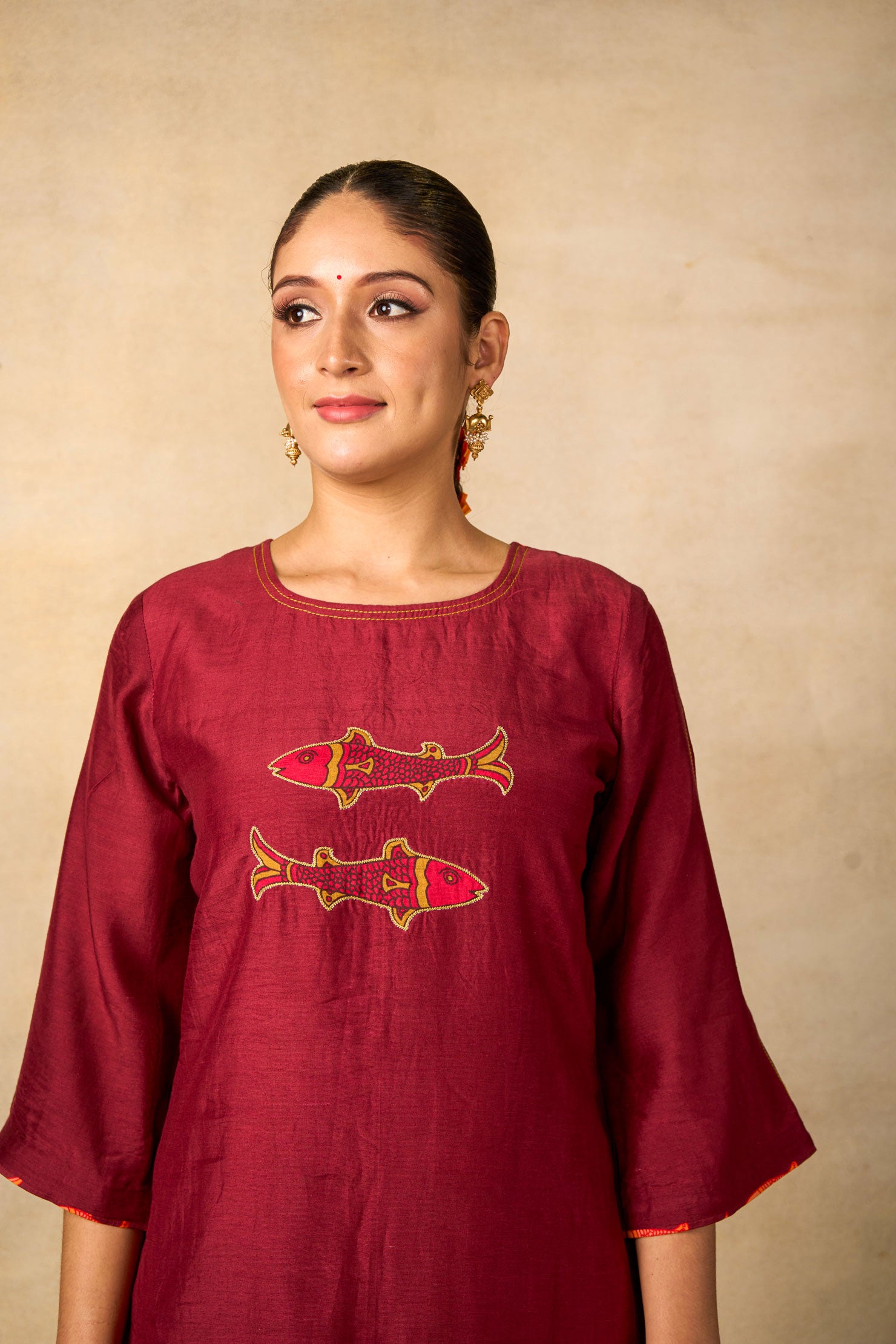 Matsya Tatva maroon co-ord set (set of 2)