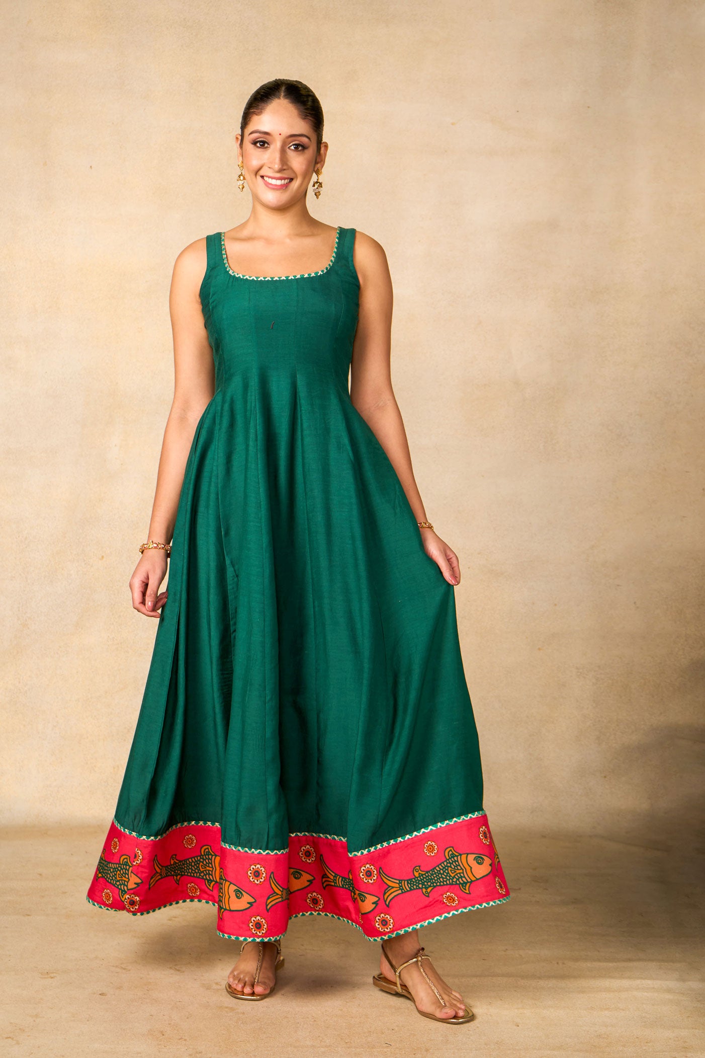 Matsya rekha emerald dress