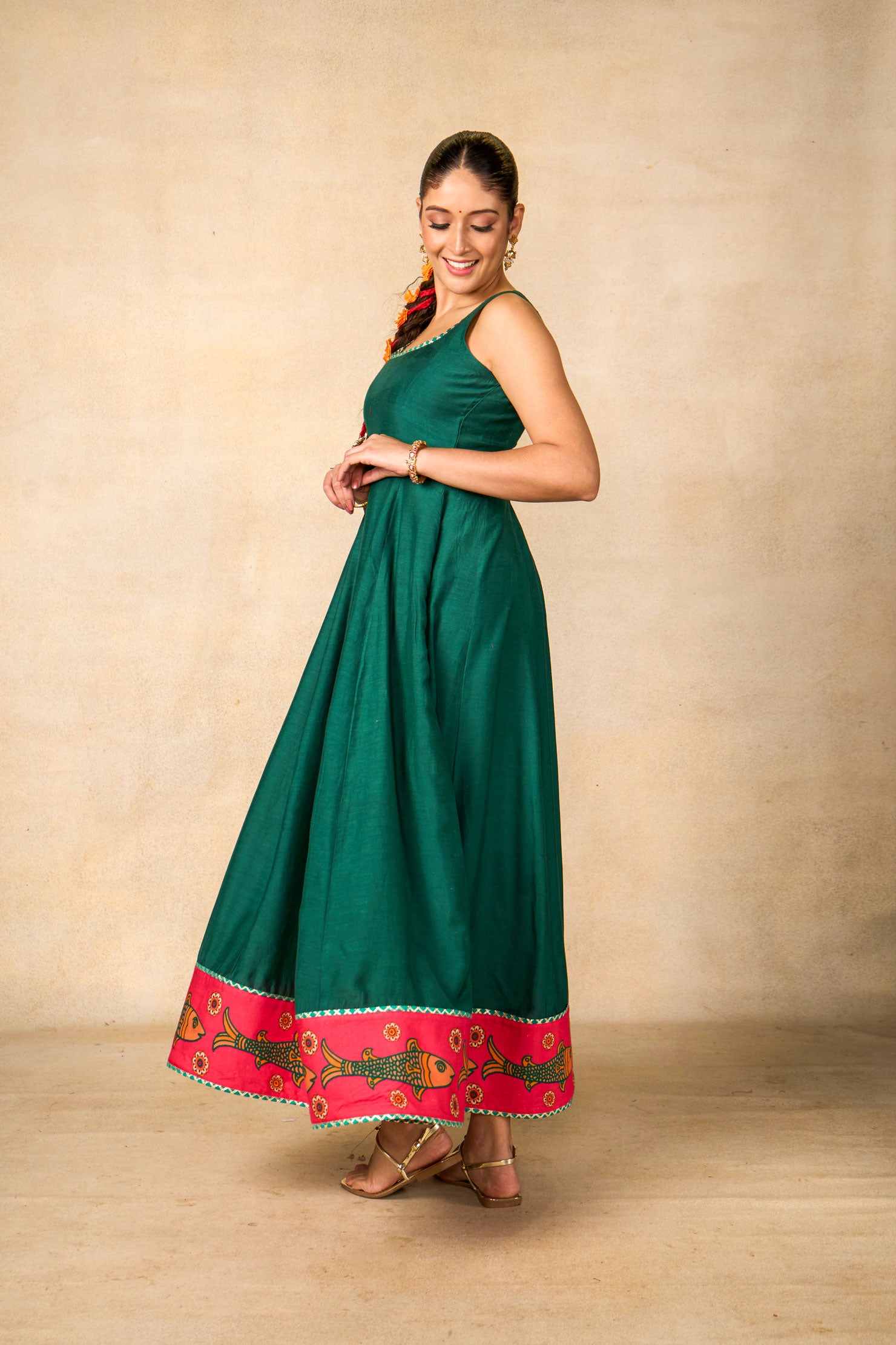 Matsya rekha emerald dress